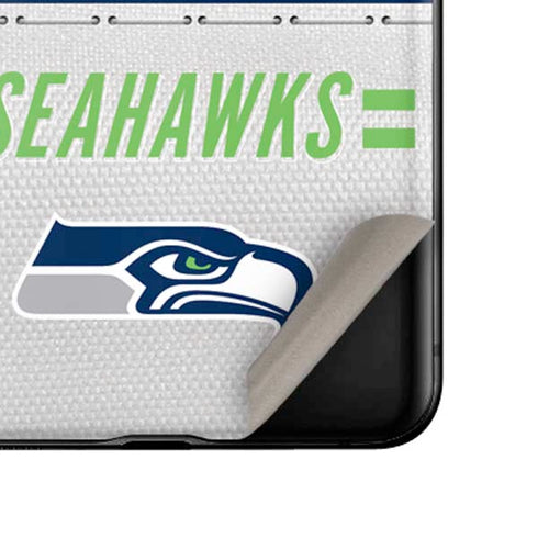 NFL Seattle Seahawks White Striped Galaxy Z Flip Skin