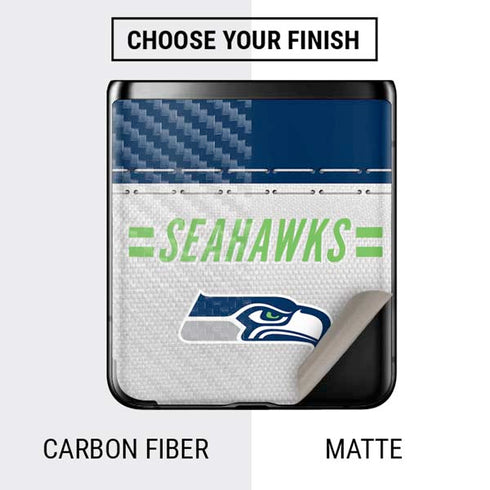 NFL Seattle Seahawks White Striped Galaxy Z Flip Skin