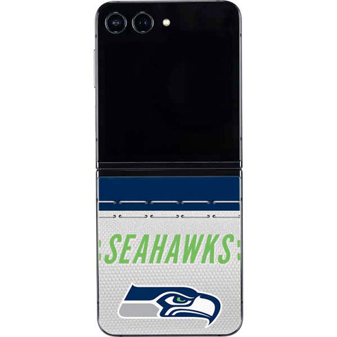 NFL Seattle Seahawks White Striped Galaxy Z Flip5 5G Skin