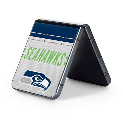 NFL Seattle Seahawks White Striped Galaxy Z Flip5 5G Skin