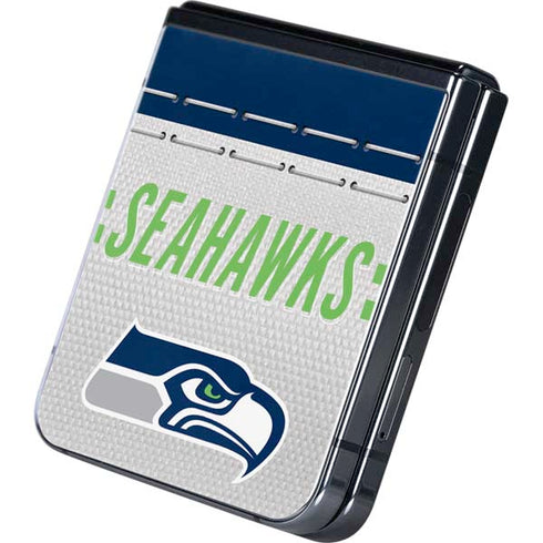 NFL Seattle Seahawks White Striped Galaxy Z Flip5 5G Skin