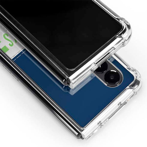 NFL Seattle Seahawks White Striped Galaxy Z Fold4 5G Clear Case