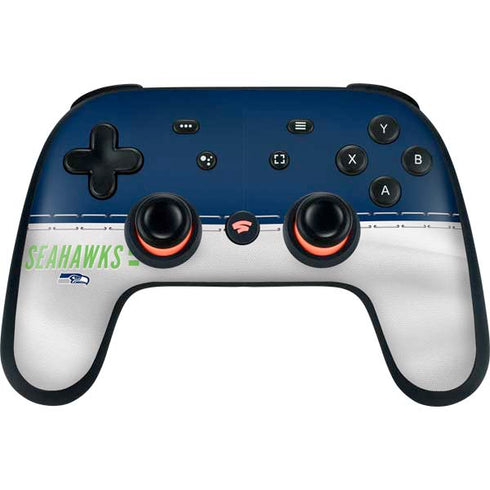 NFL Seattle Seahawks White Striped Google Stadia Controller Skin