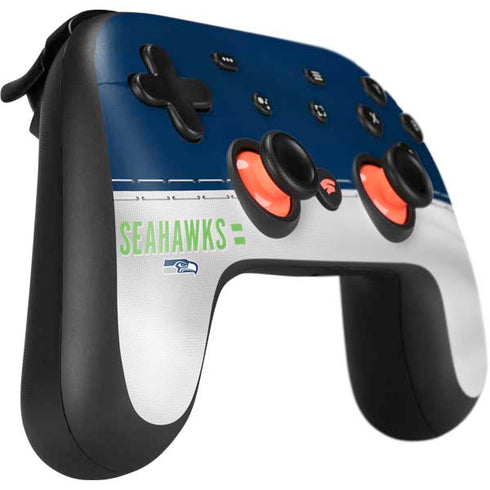NFL Seattle Seahawks White Striped Google Stadia Controller Skin