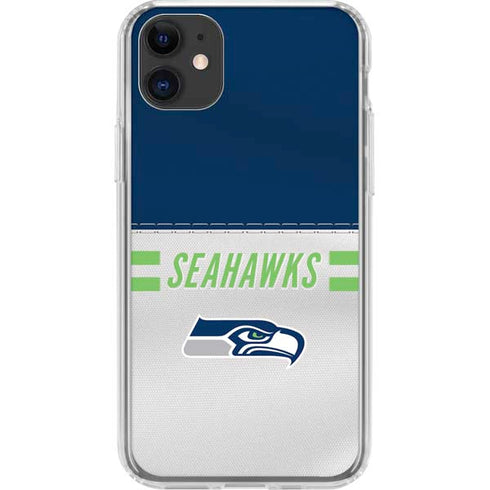 NFL Seattle Seahawks White Striped iPhone 11 Clear Case