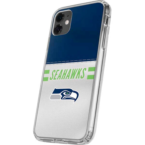NFL Seattle Seahawks White Striped iPhone 11 Clear Case