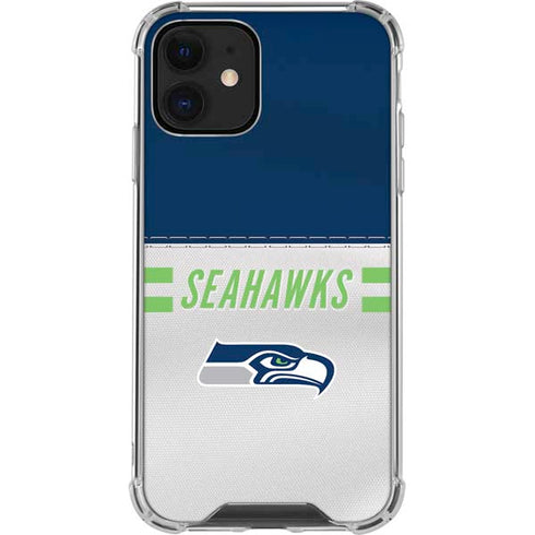 NFL Seattle Seahawks White Striped iPhone 12 Mini Clear Case