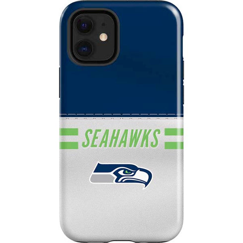 NFL Seattle Seahawks White Striped iPhone 12 Mini Impact Case