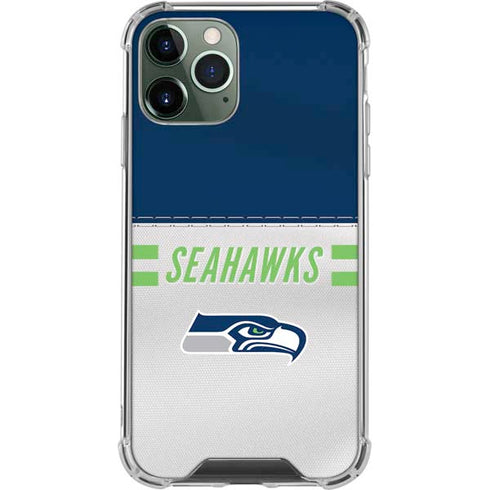 NFL Seattle Seahawks White Striped iPhone 12 Pro Clear Case
