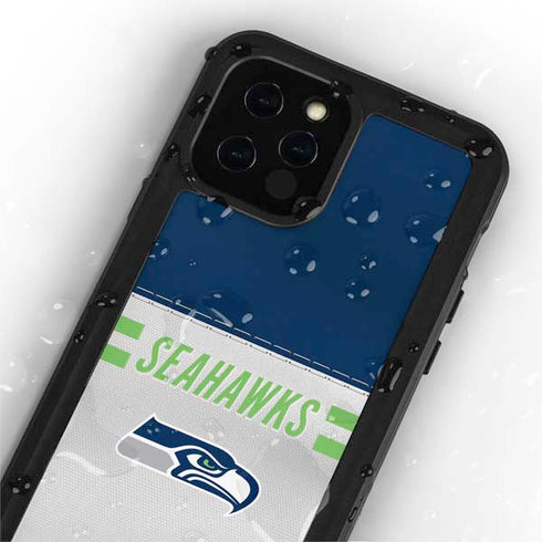 NFL Seattle Seahawks White Striped iPhone 12 Pro Waterproof Case