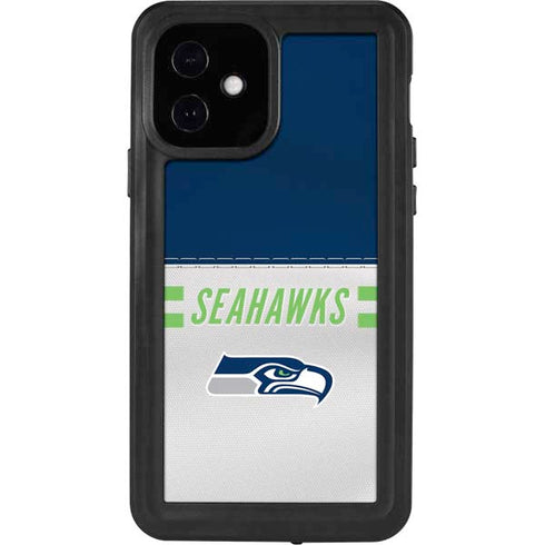 NFL Seattle Seahawks White Striped iPhone 12 Waterproof Case