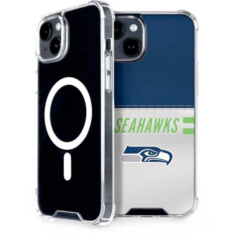 NFL Seattle Seahawks White Striped iPhone 13 MagSafe Case