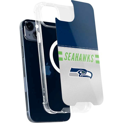 NFL Seattle Seahawks White Striped iPhone 13 MagSafe Case
