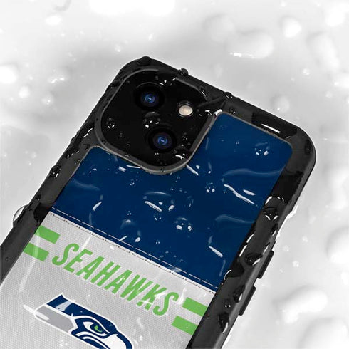 NFL Seattle Seahawks White Striped iPhone 13 Mini Waterproof Case