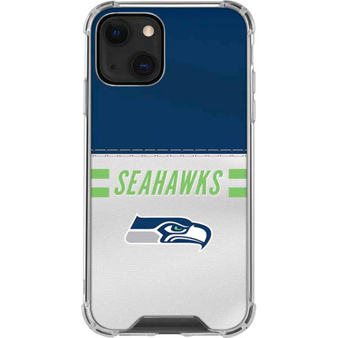 NFL Seattle Seahawks White Striped iPhone 14 Clear Case
