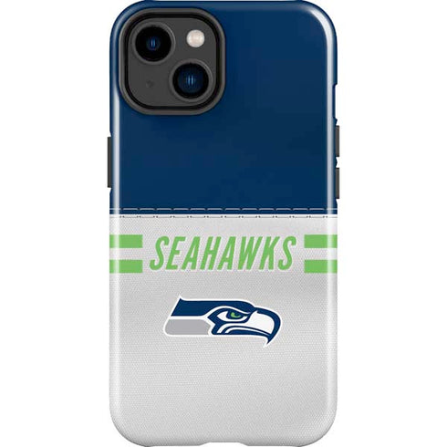 NFL Seattle Seahawks White Striped iPhone 15 Plus Impact Case