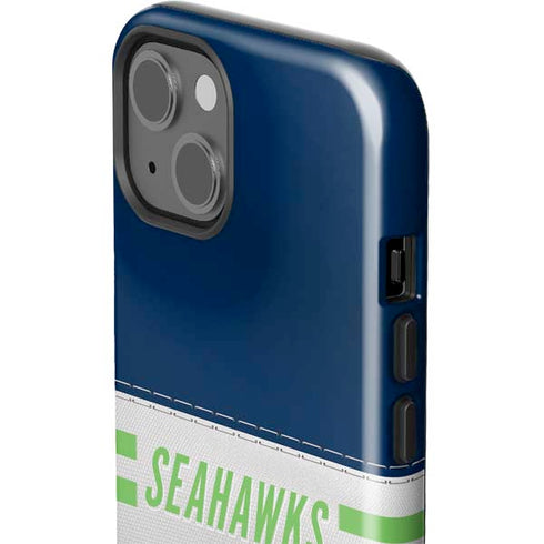 NFL Seattle Seahawks White Striped iPhone 15 Plus Impact Case