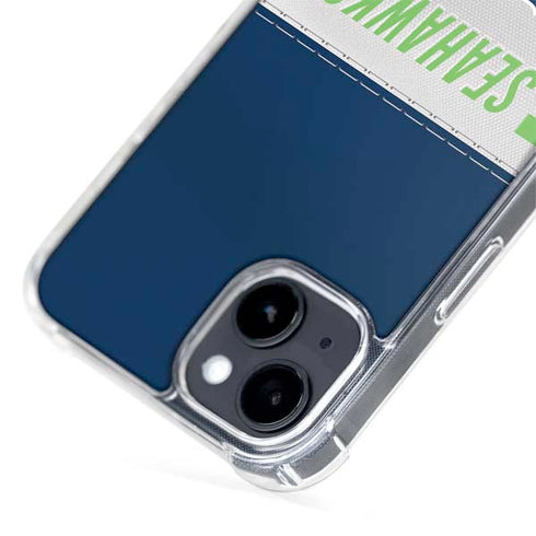 NFL Seattle Seahawks White Striped iPhone 14 Plus MagSafe Case