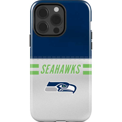 NFL Seattle Seahawks White Striped iPhone 15 Pro Impact Case