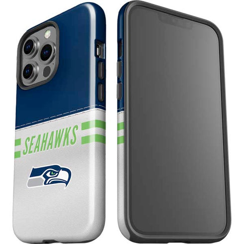 NFL Seattle Seahawks White Striped iPhone 15 Pro Impact Case