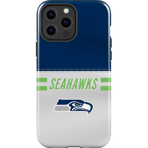NFL Seattle Seahawks White Striped iPhone 15 Pro Max Impact Case