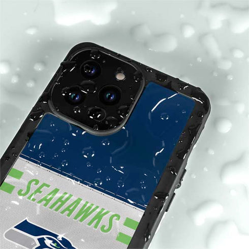 NFL Seattle Seahawks White Striped iPhone 14 Pro Max Waterproof Case
