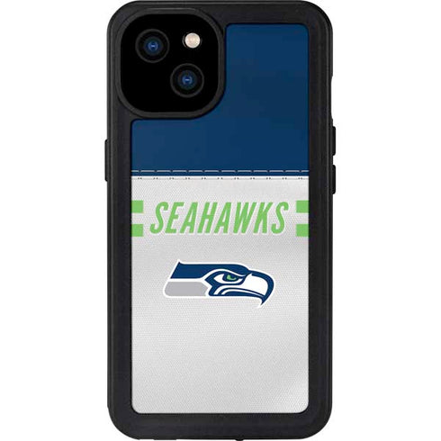 NFL Seattle Seahawks White Striped iPhone 15 Plus Waterproof Case