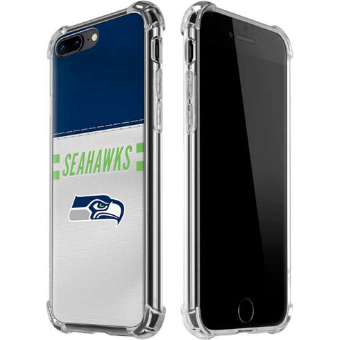 NFL Seattle Seahawks White Striped iPhone 7/8 Plus Clear Case