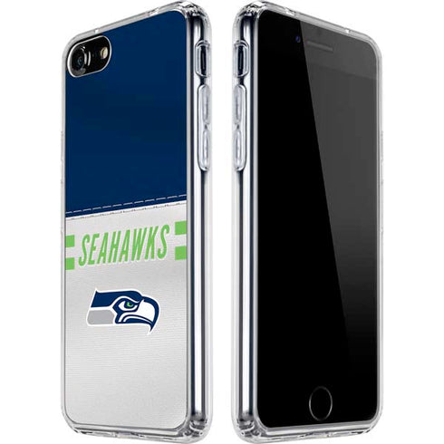 NFL Seattle Seahawks White Striped iPhone SE (2nd & 3rd Gen) Clear Case