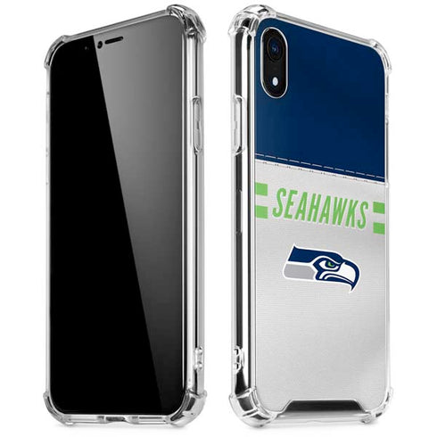 NFL Seattle Seahawks White Striped iPhone XR Clear Case