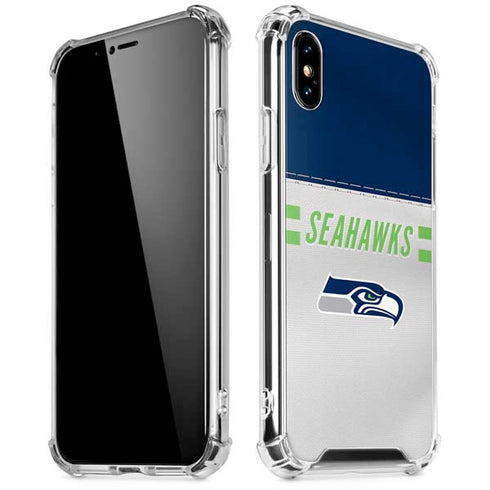 NFL Seattle Seahawks White Striped iPhone XS Max Clear Case