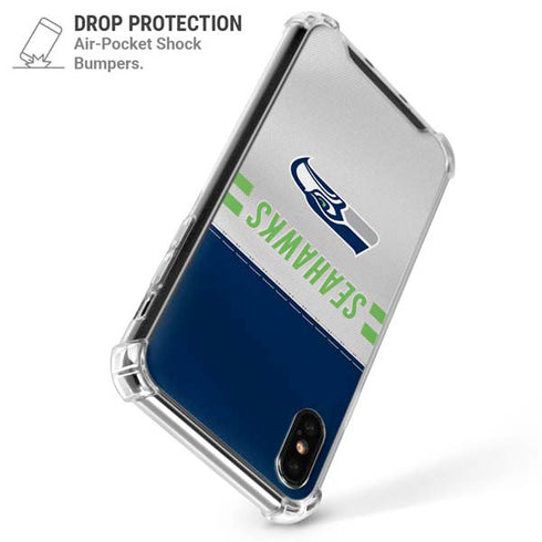 NFL Seattle Seahawks White Striped iPhone XS Max Clear Case