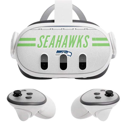 NFL Seattle Seahawks White Striped Meta Quest 3 Skin
