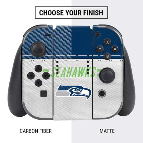 NFL Seattle Seahawks White Striped Nintendo Switch Bundle Skin