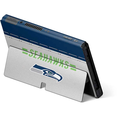 NFL Seattle Seahawks White Striped Nintendo Switch OLED (2021) Skin
