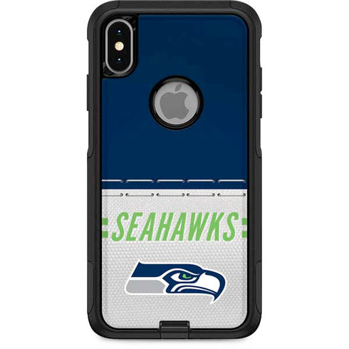 NFL Seattle Seahawks White Striped Otterbox Commuter iPhone Skin