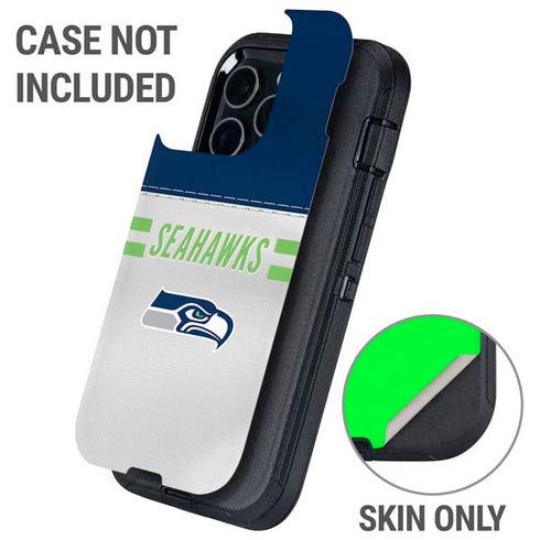 NFL Seattle Seahawks White Striped Otterbox Defender iPhone Skin