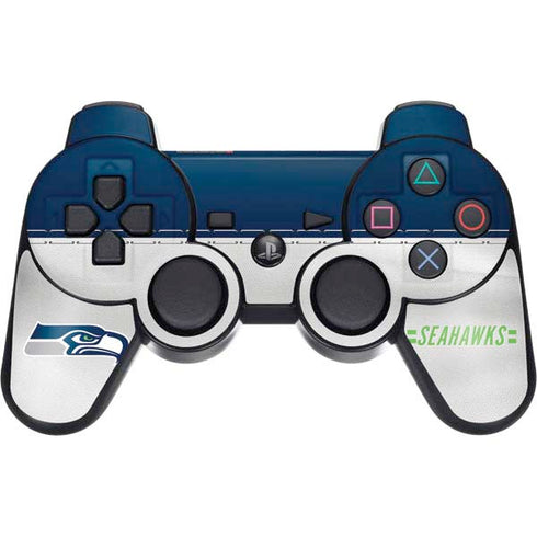 NFL Seattle Seahawks White Striped PS3 Dual Shock wireless controller Skin