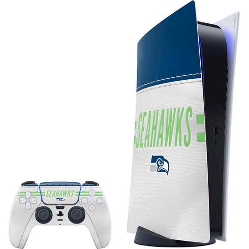 NFL Seattle Seahawks White Striped PS5 Digital Edition Bundle Skin
