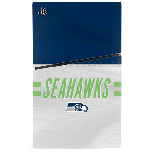 NFL Seattle Seahawks White Striped PS5 Slim Digital Edition Bundle Skin