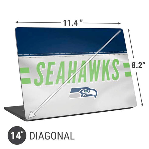 NFL Seattle Seahawks White Striped Universal Laptop 14in (11.4 x 8.2in) Skin