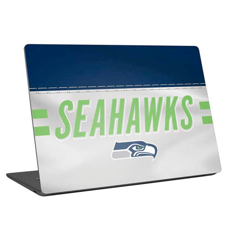 NFL Seattle Seahawks White Striped Universal Laptop 16in (13 x 9.4in) Skin