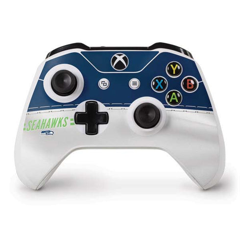 NFL Seattle Seahawks White Striped Xbox One S Controller Skin