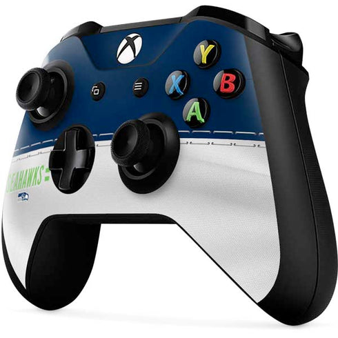 NFL Seattle Seahawks White Striped Xbox One X Controller Skin