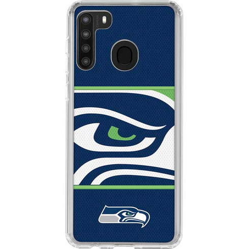 NFL Seattle Seahawks Zone Block Galaxy A21 Clear Case