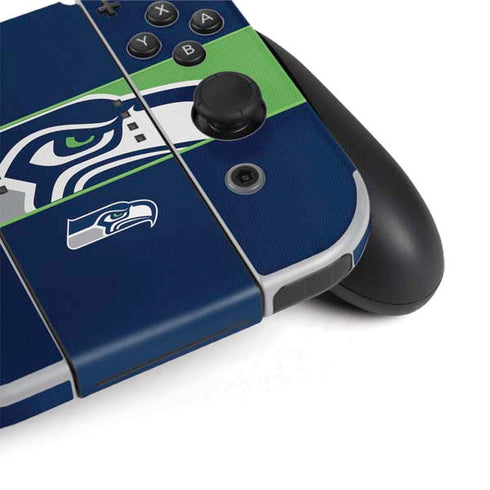 NFL Seattle Seahawks Zone Block Nintendo Switch OLED (2021) Skin