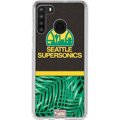 NBA Seattle SuperSonics Retro Palms Galaxy A21 Clear Case