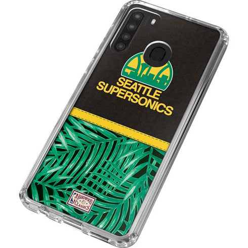 NBA Seattle SuperSonics Retro Palms Galaxy A21 Clear Case