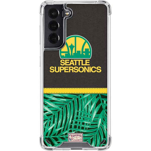 NBA Seattle SuperSonics Retro Palms Galaxy S21 5G Clear Case