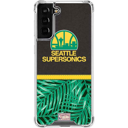 NBA Seattle SuperSonics Retro Palms Galaxy S21 FE Clear Case